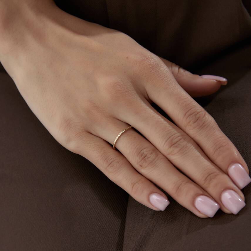 Altın Minimal Burgu Yüzük - 3