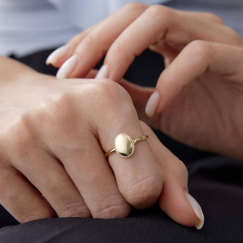 Altın Oval Yüzük - 1