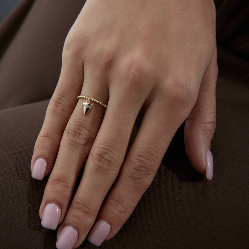 Altın Piramit Ring Sallantılı Yüzük - 2