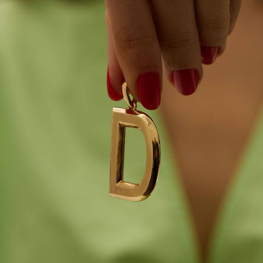 Altın Plaka Harf Kolye Ucu - Semih Haşhaş Kuyumculuk