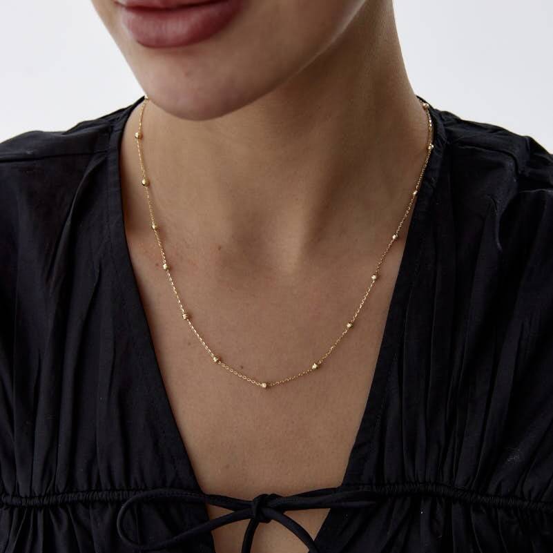 Altın Toplu İnce Zincir - 3