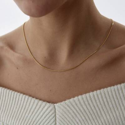 Altın Yuvarlak Balıksırtı Zincir - 2