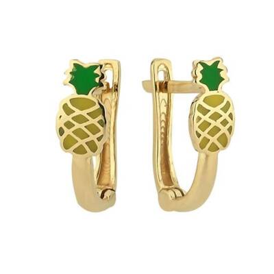 Ananas Altın Çocuk Küpesi - 1