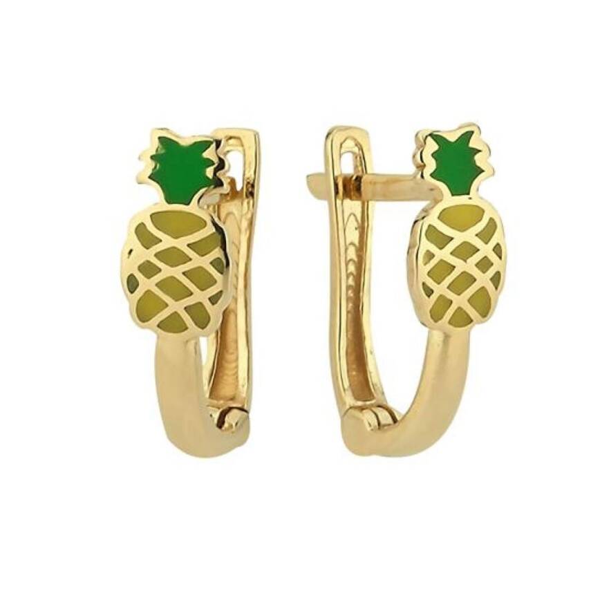 Ananas Altın Çocuk Küpesi - 1