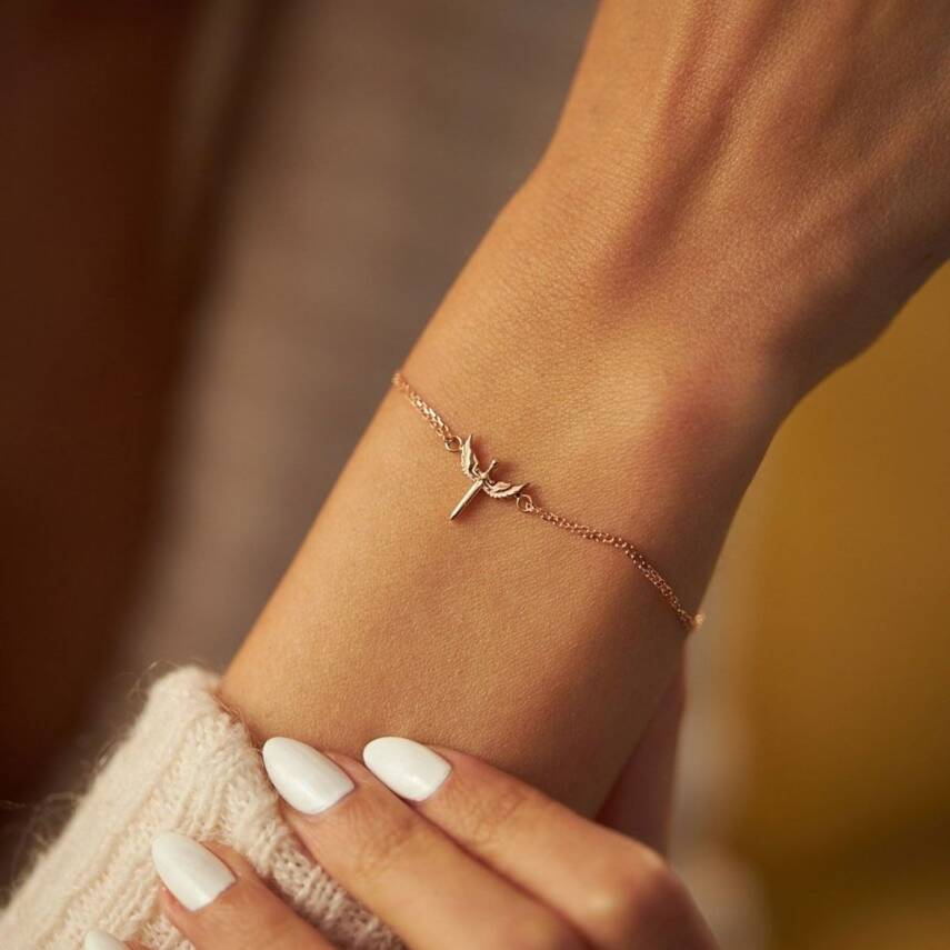 Anka Kuşu Rose Altın Bileklik - 1