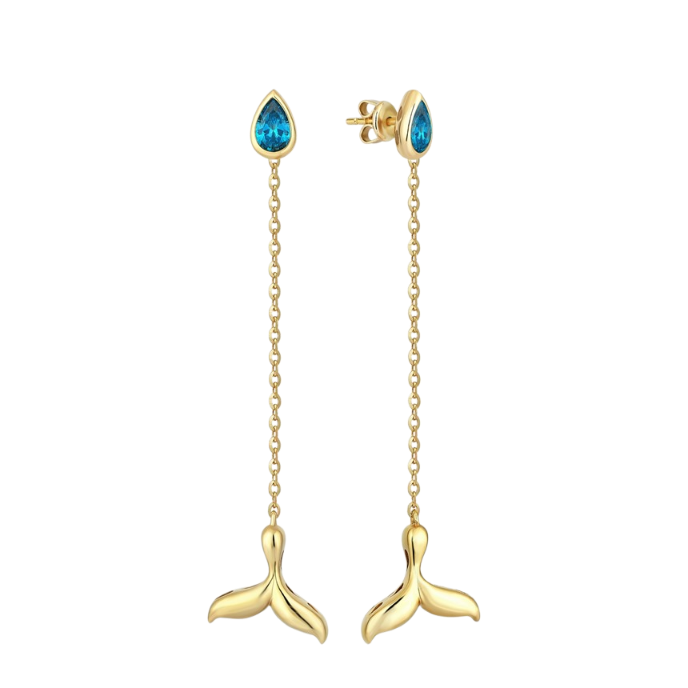 Aqualis Deniz Kızı Altın Cetaş Küpe - Cetaş 