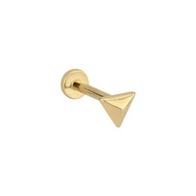Bombeli Üçgen Altın Tragus Piercing - 1