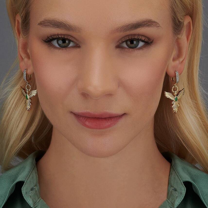 Çağla X Ema Anka Kuşu Küpe - 2