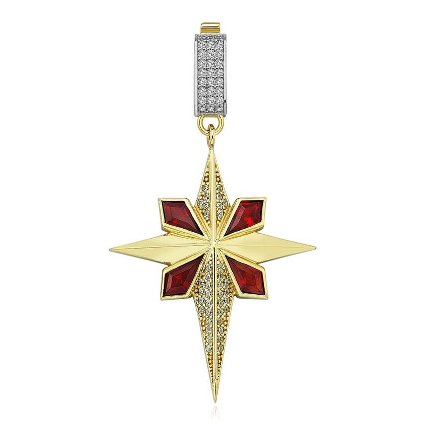 Çağla X Ema Kırmızı Taşlı Kuzey Yıldızı Charm - EMA (1)