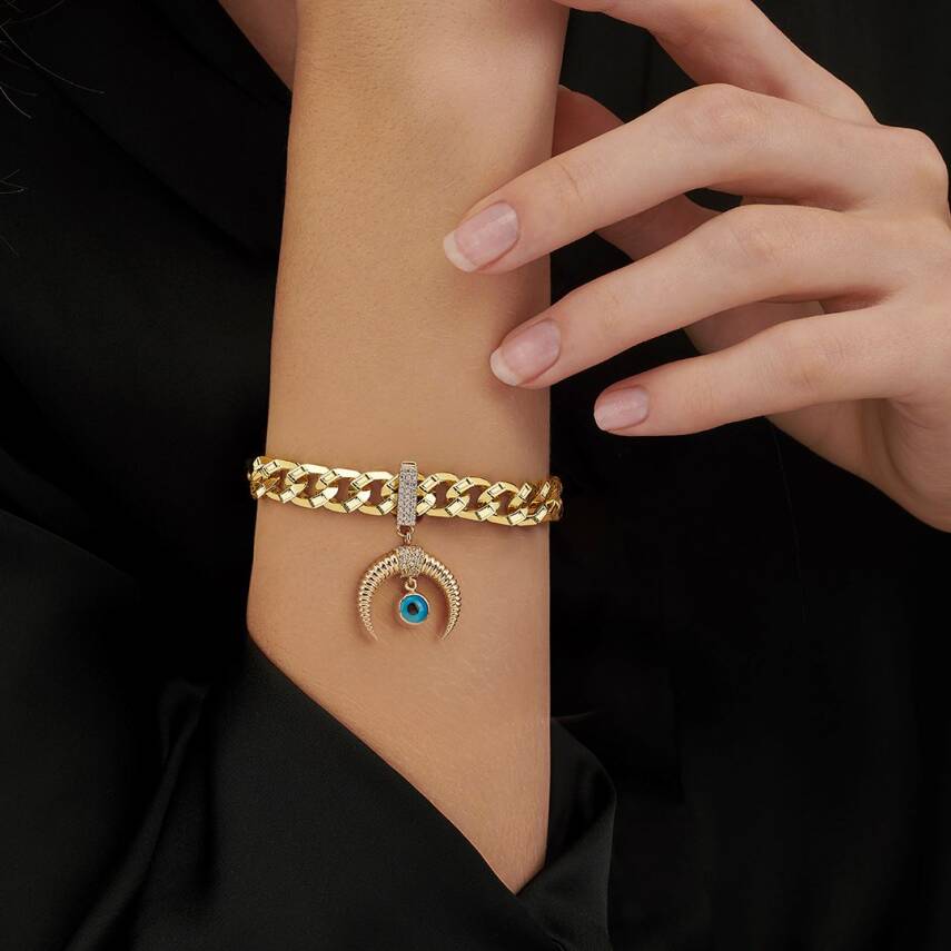 Çağla X Ema Nazar Boncuklu Hilal Charm - EMA