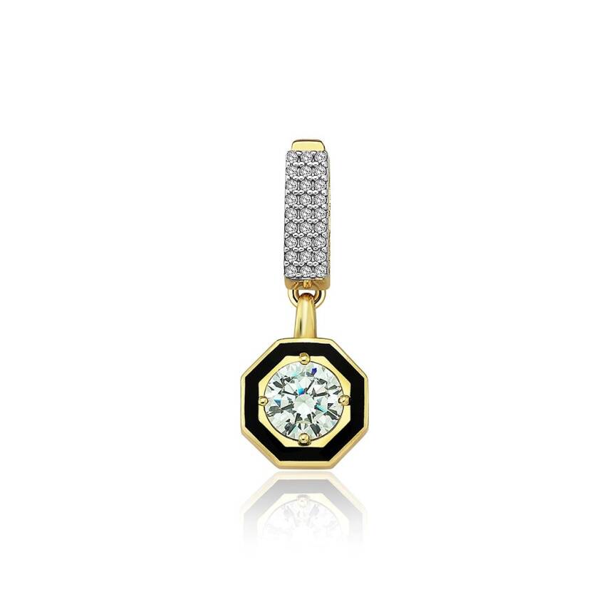 Çağla X Ema Siyah Mineli 9 Mm Tektaş Charm - 2