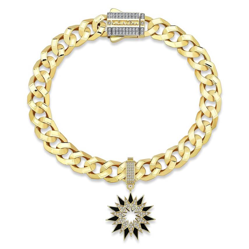 Çağla X Ema Siyah Mineli Taşlı Güneş Charm - 5