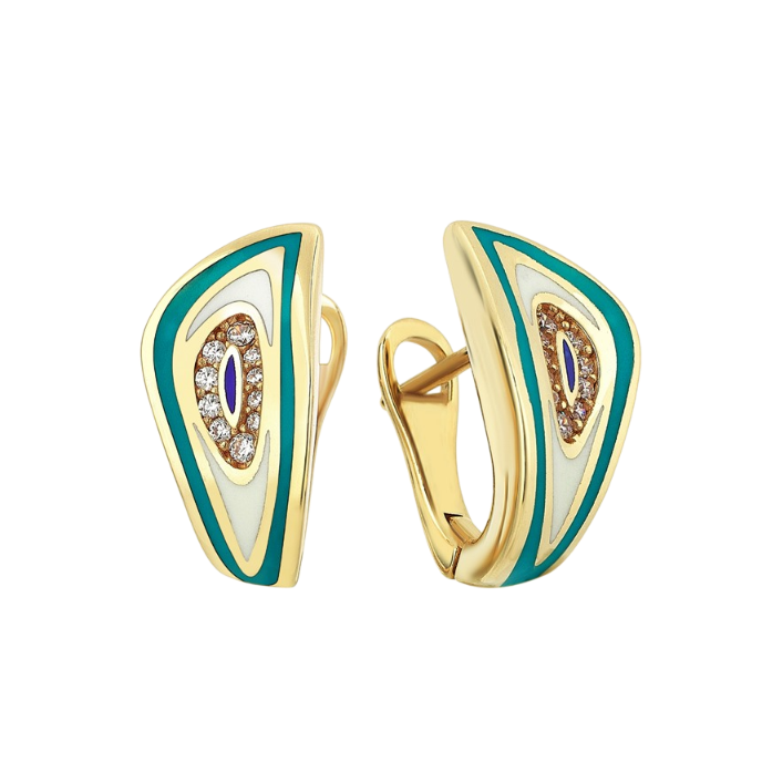 Cetaş Fortuna Altın Mineli Taş Detaylı Küpe - Cetaş 