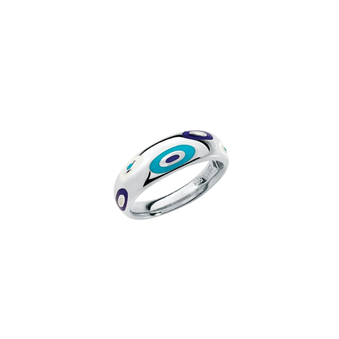 Cetaş Fortuna Mineli Bombeli Beyaz Altın Yüzük - Cetaş 