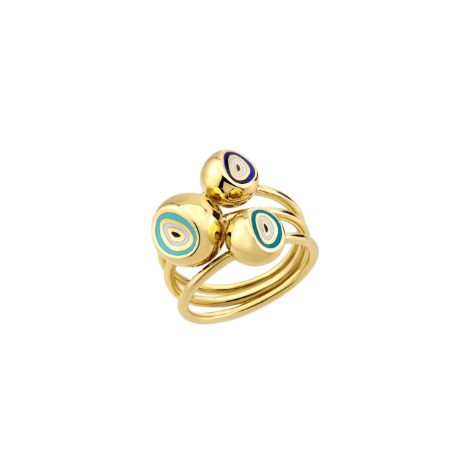 Cetaş Fortuna Üçlü Mineli Altın Yüzük - Cetaş 