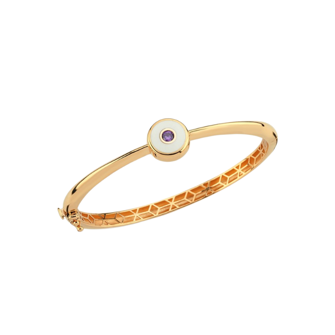 Cetaş Minima Beyaz Mineli Altın Göz Kelepçe - 1