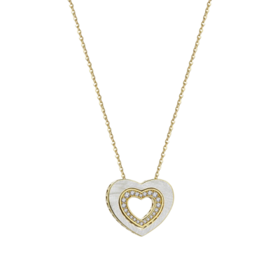 Cetaş Minima Sedef Mineli Altın Kalp Kolye - 1