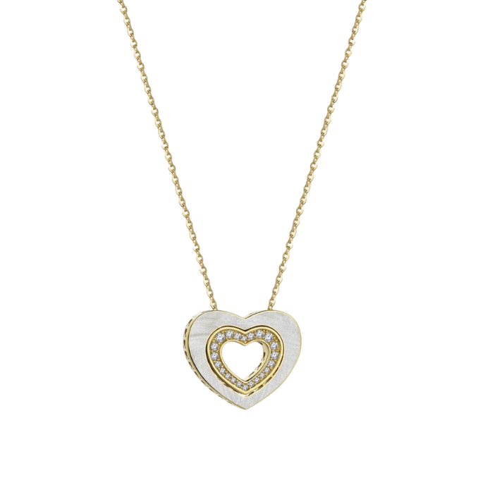 Cetaş Minima Sedef Mineli Altın Kalp Kolye - Cetaş 