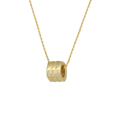 Cetaş Minima Taşlı Altın Çember Kolye - 1