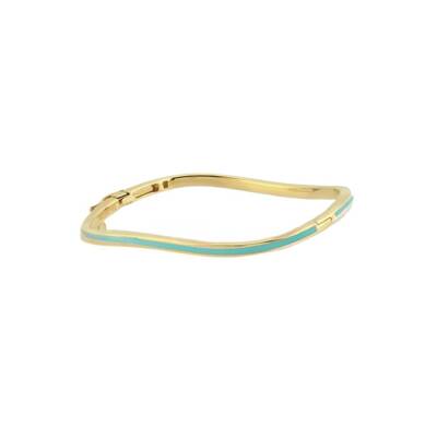 Cetaş Minima Turkuaz Mineli Altın Dalga Kelepçe - 1