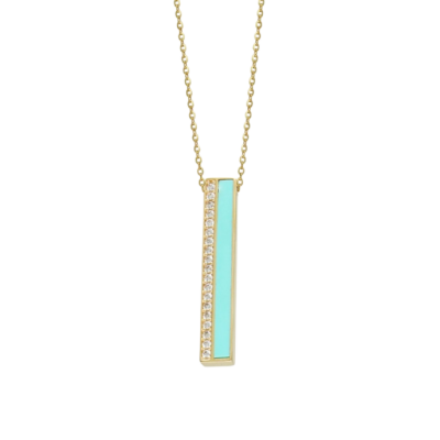 Cetaş Minima Turkuaz Mineli Altın Taşlı Kolye - Cetaş 