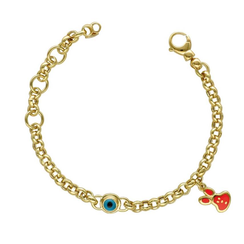 Cetaş Pembe Mineli Tavşan Altın Çocuk Bileklik - CETAŞ