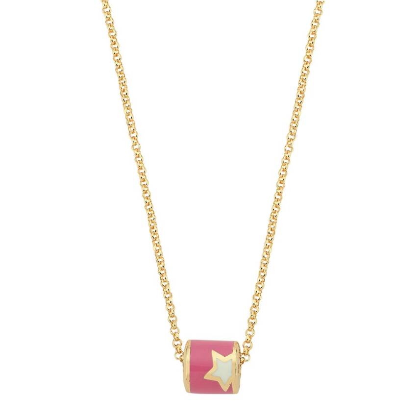 Cetaş Pembe Mineli Yıldız Çocuk Altın Kolye - CETAŞ