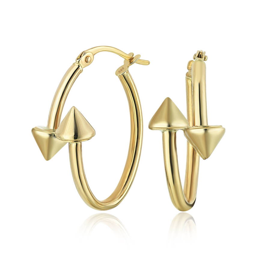 Çivili Altın Elips Küpe - Semih Haşhaş Kuyumculuk