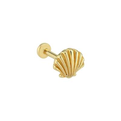 Deniz Kabuğu Altın Tragus Piercing - 1