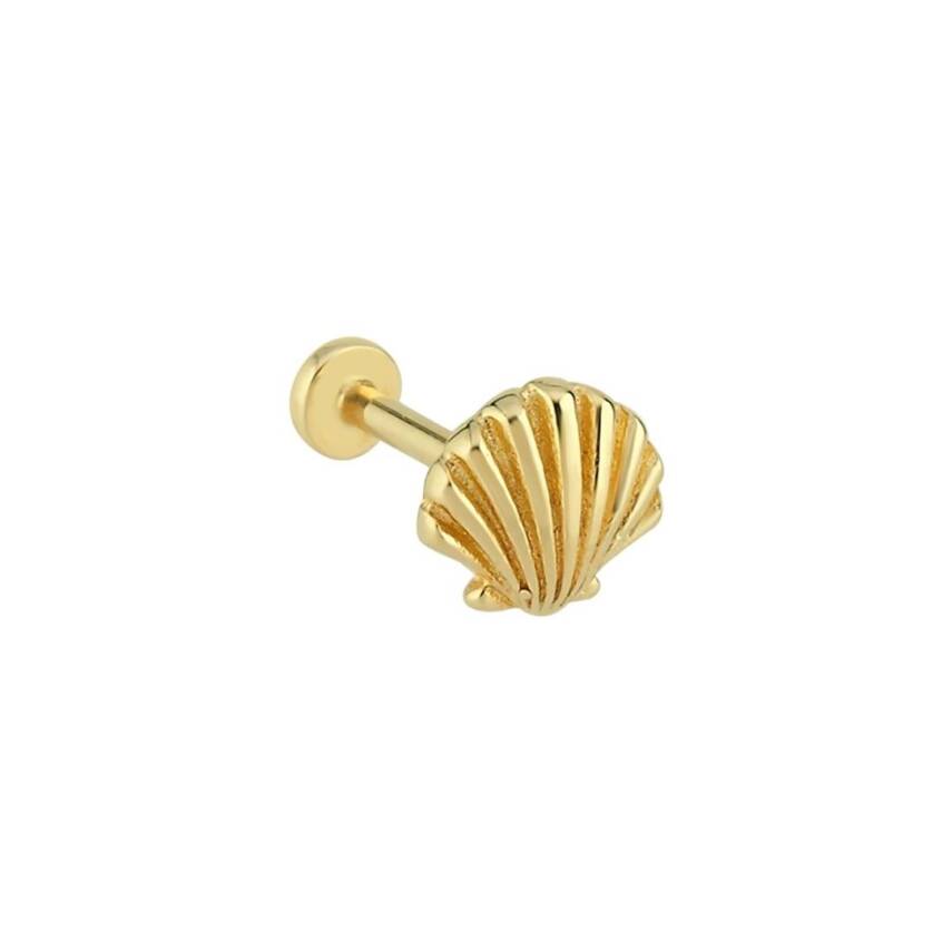 Deniz Kabuğu Altın Tragus Piercing - 1