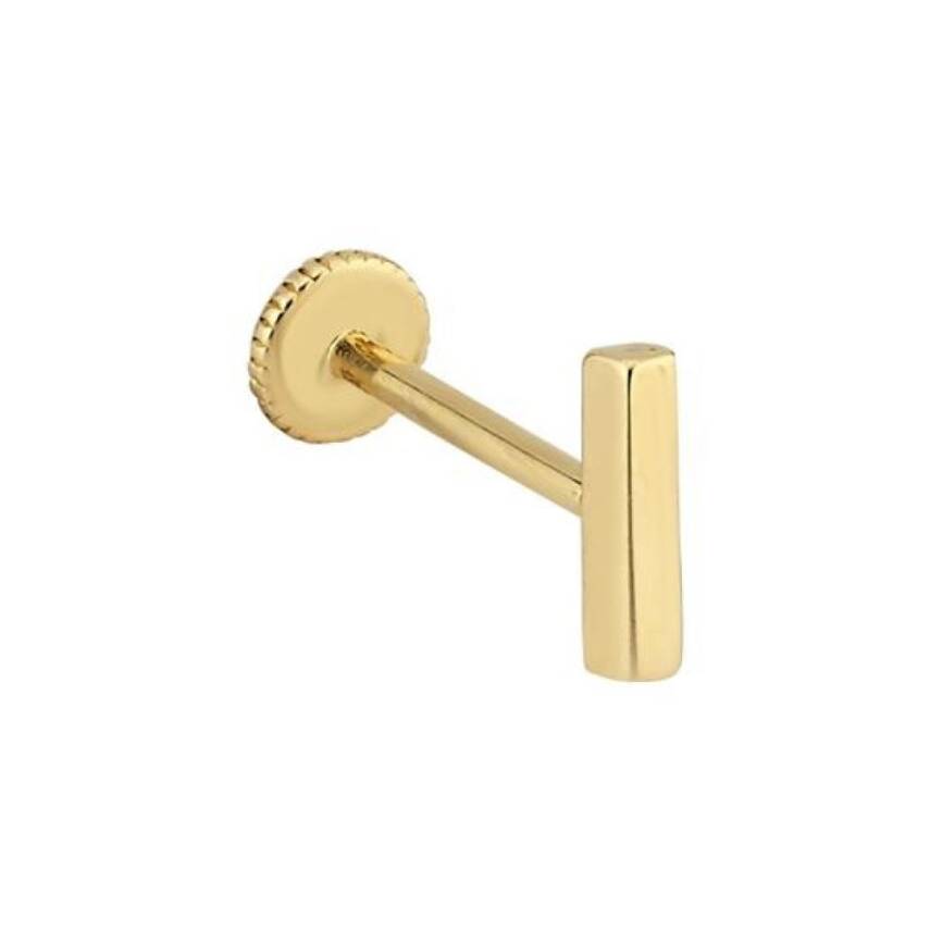Dikdörtgen Plaka Altın Tragus Piercing - 1