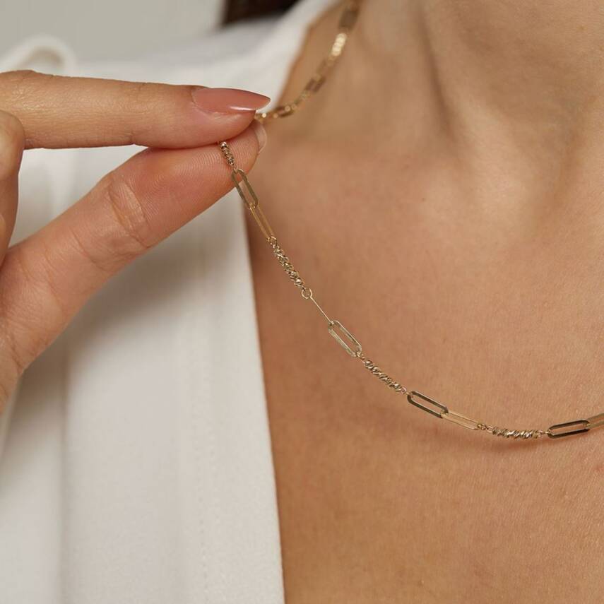 Dorika Toplu Ataç Zincirli Altın Kolye - Semih Haşhaş Kuyumculuk (1)