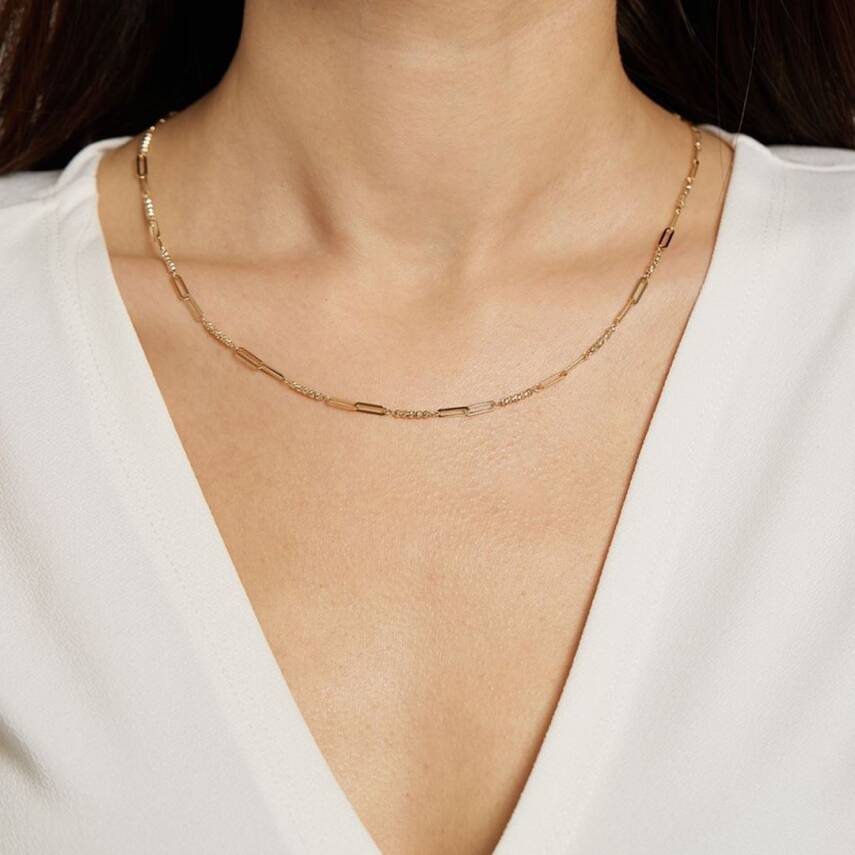 Dorika Toplu Ataç Zincirli Altın Kolye - Semih Haşhaş Kuyumculuk