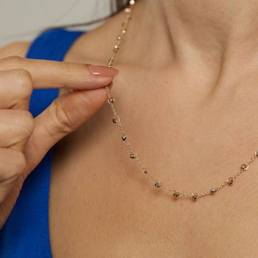 Dorika Toplu Minimal Altın Zincir Kolye - Semih Haşhaş Kuyumculuk (1)