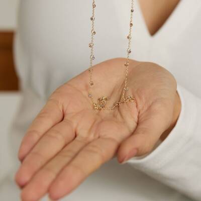 Dorikalı Minimal Zincir Altın Kolye - 3