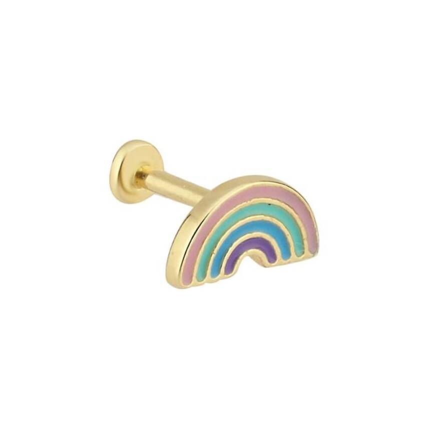Gökkuşağı Altın Tragus Piercing - 1