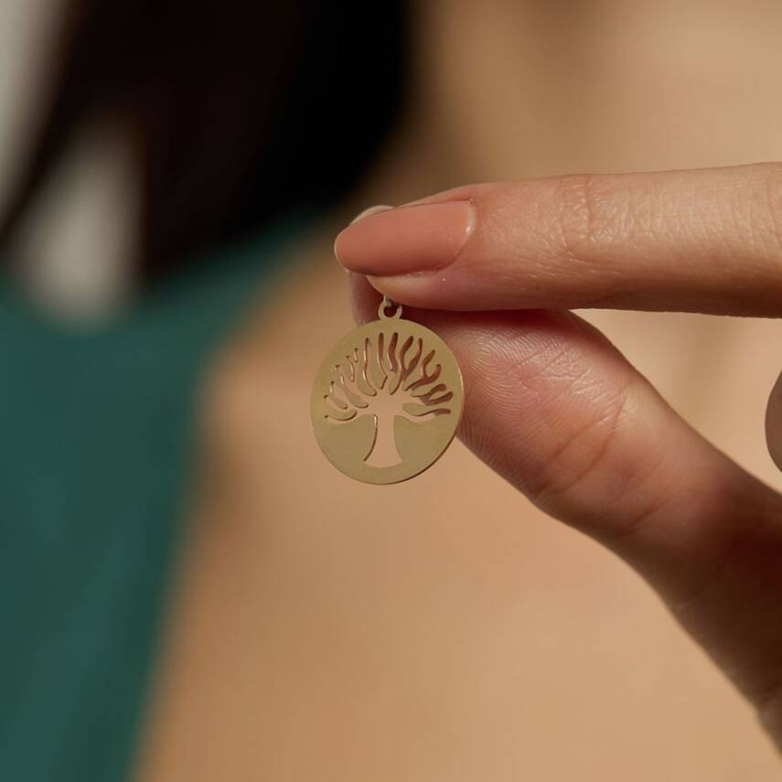 Hayat Ağacı Plaka Altın Kolye Ucu - Semih Haşhaş Kuyumculuk