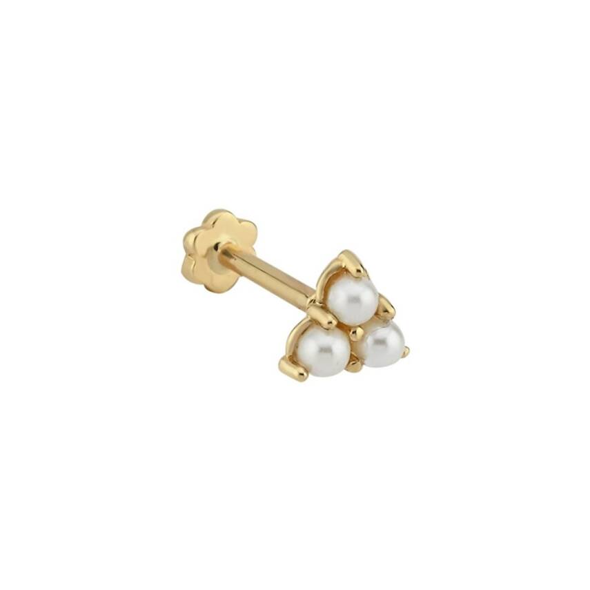 İncili Altın Tragus Piercing - 1