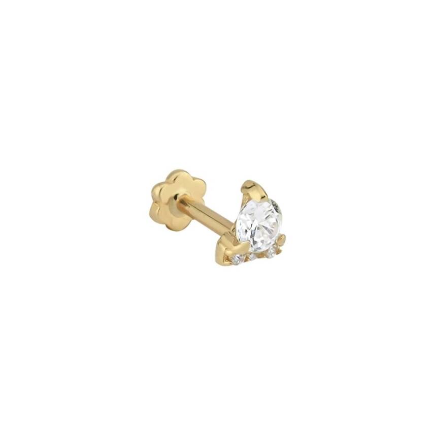 İri Taşlı Altın Tragus Küpe - 1