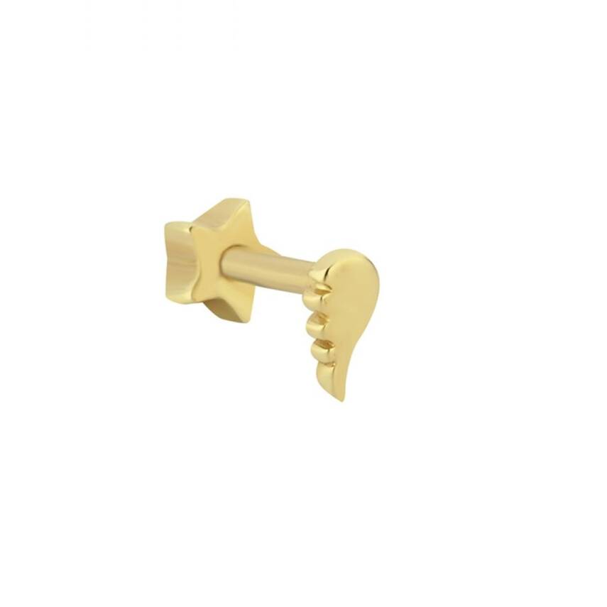 Kanat Figürlü Altın Tragus - 1