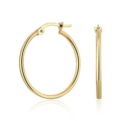 Klasik İnce Halka Altın Küpe - 1