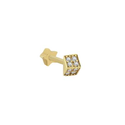 Küp Taşlı Altın Tragus Küpe - 1