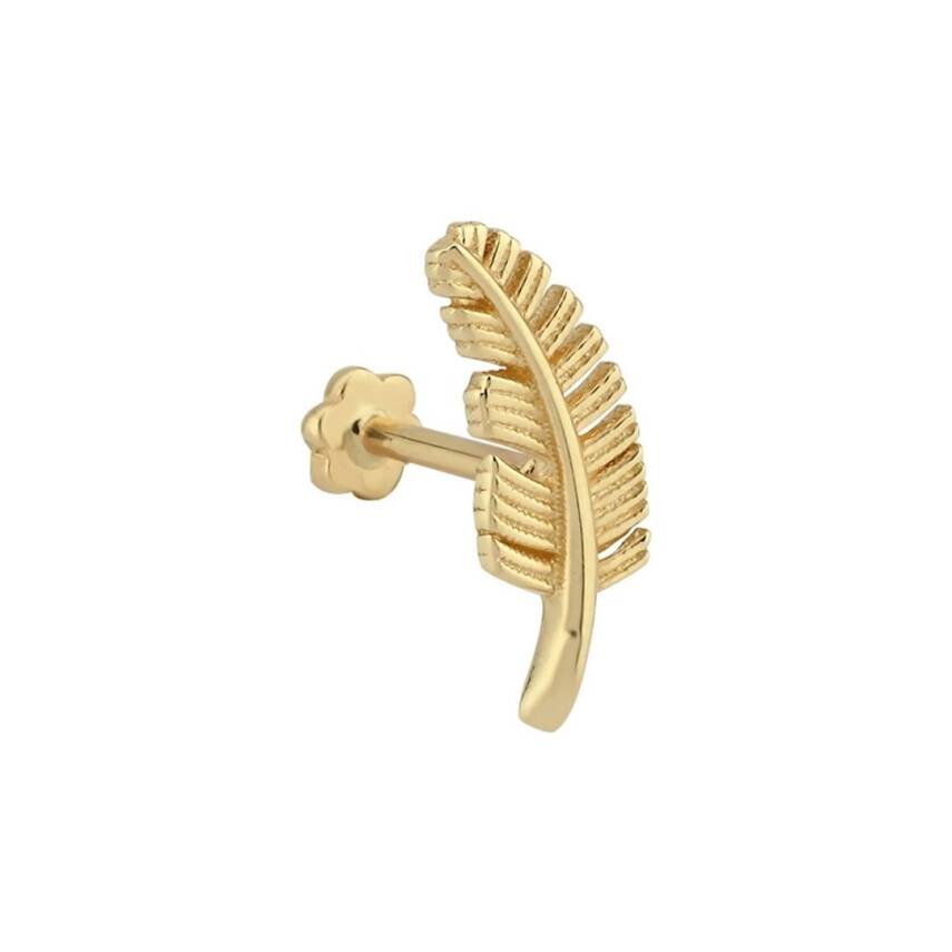 Kuş Tüyü Altın Tragus Piercing - 1