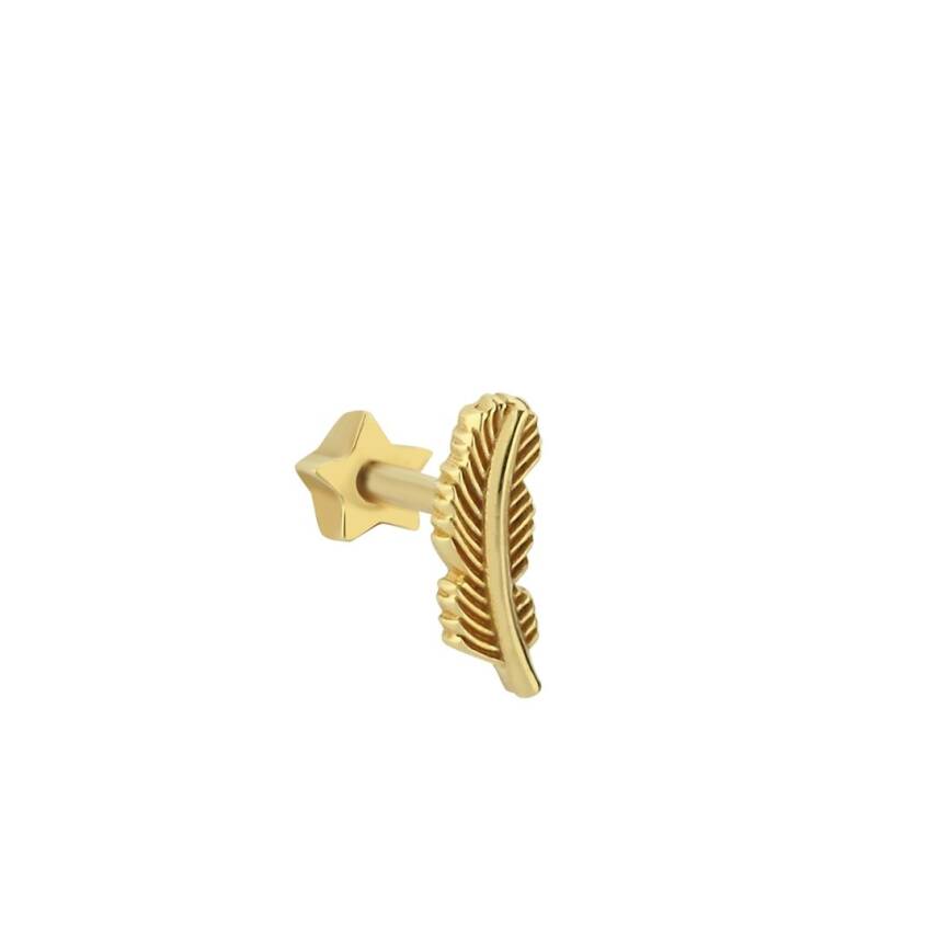 Kuş Tüyü Altın Tragus Piercing - 1
