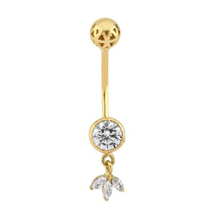 Markiz Tria Altın Göbek Piercing - 1