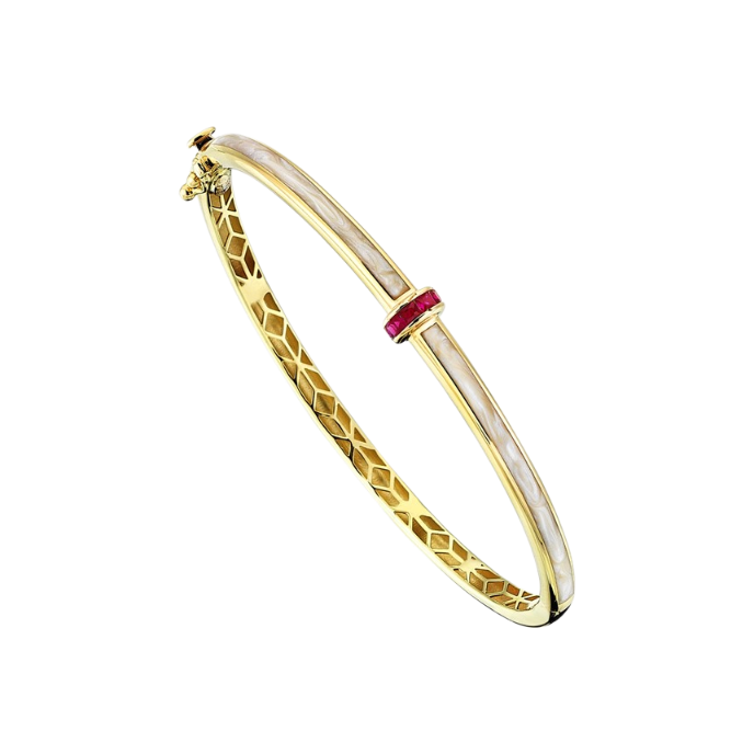  Minima Sedef Mineli Altın Cetaş Kelepçe - 1