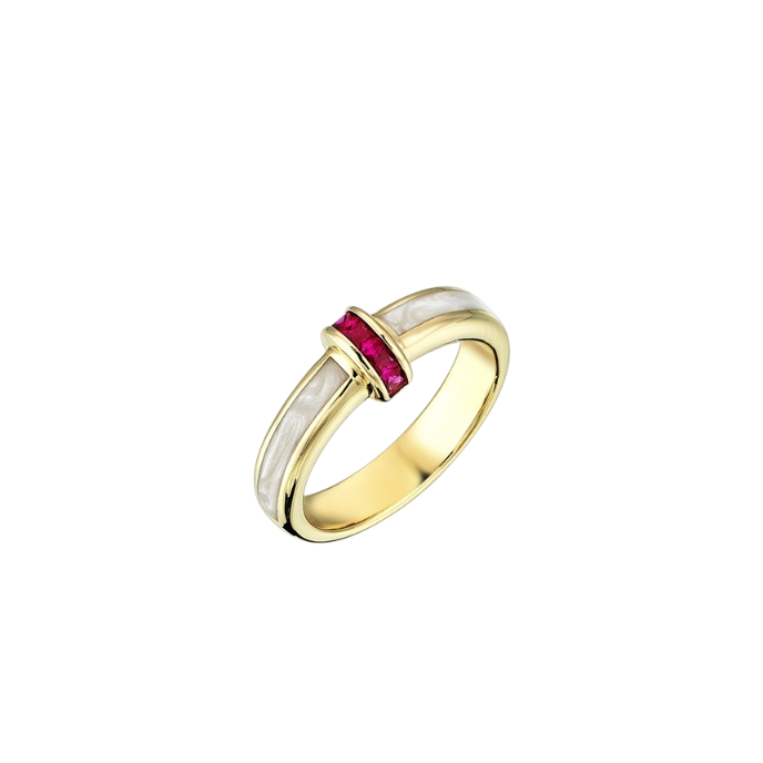  Minima Sedef Mineli Altın Cetaş Yüzük - 1