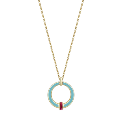  Minima Turkuaz Mineli Altın Cetaş Kolye - Cetaş 