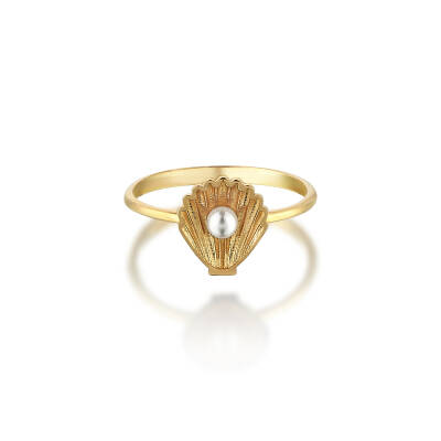 Minimal İnci Altın Yüzük - 2