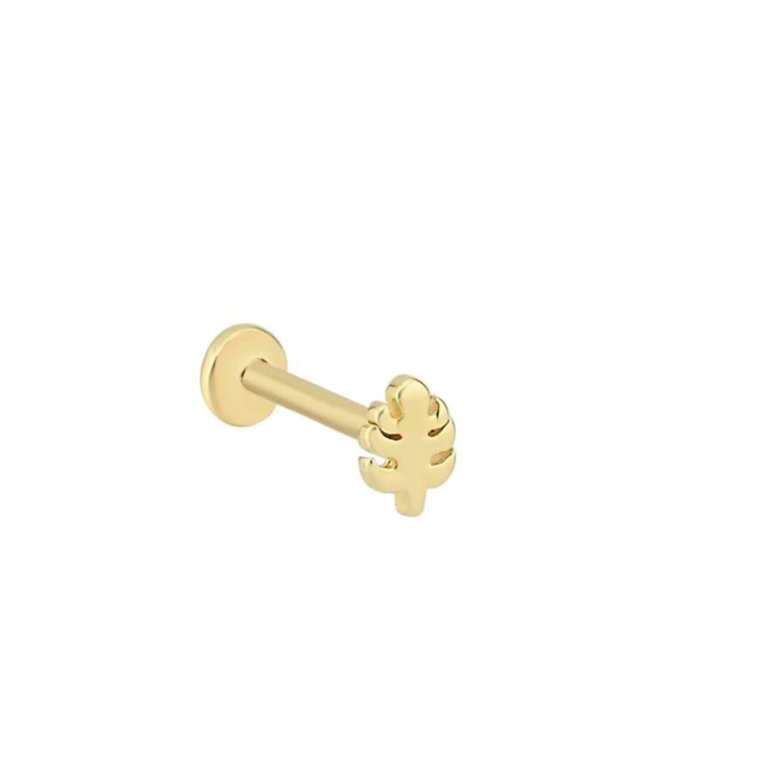 Minimal Kaktüs Altın Tragus Piercing - 1